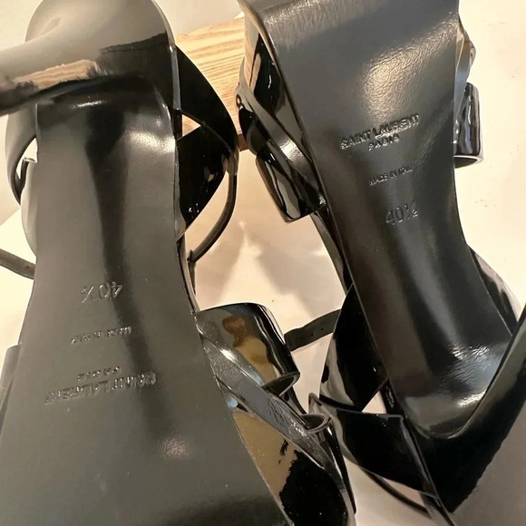 Saint Laurent Tribute T-Strap Black High Heeled Pump, Size 40.5 EU/10.5 US - Picture 9 of 9